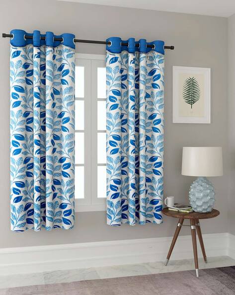 Cortina Eyelet Curtain, Cobalt Blue Curtains For Kitchen