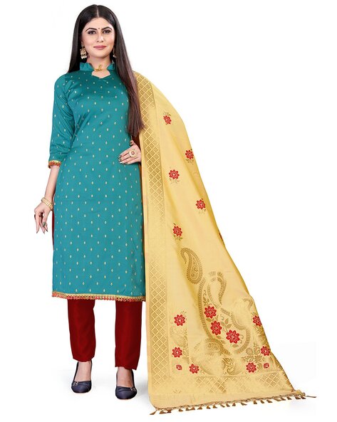 Embellished Unstitched Dress Material Price in India