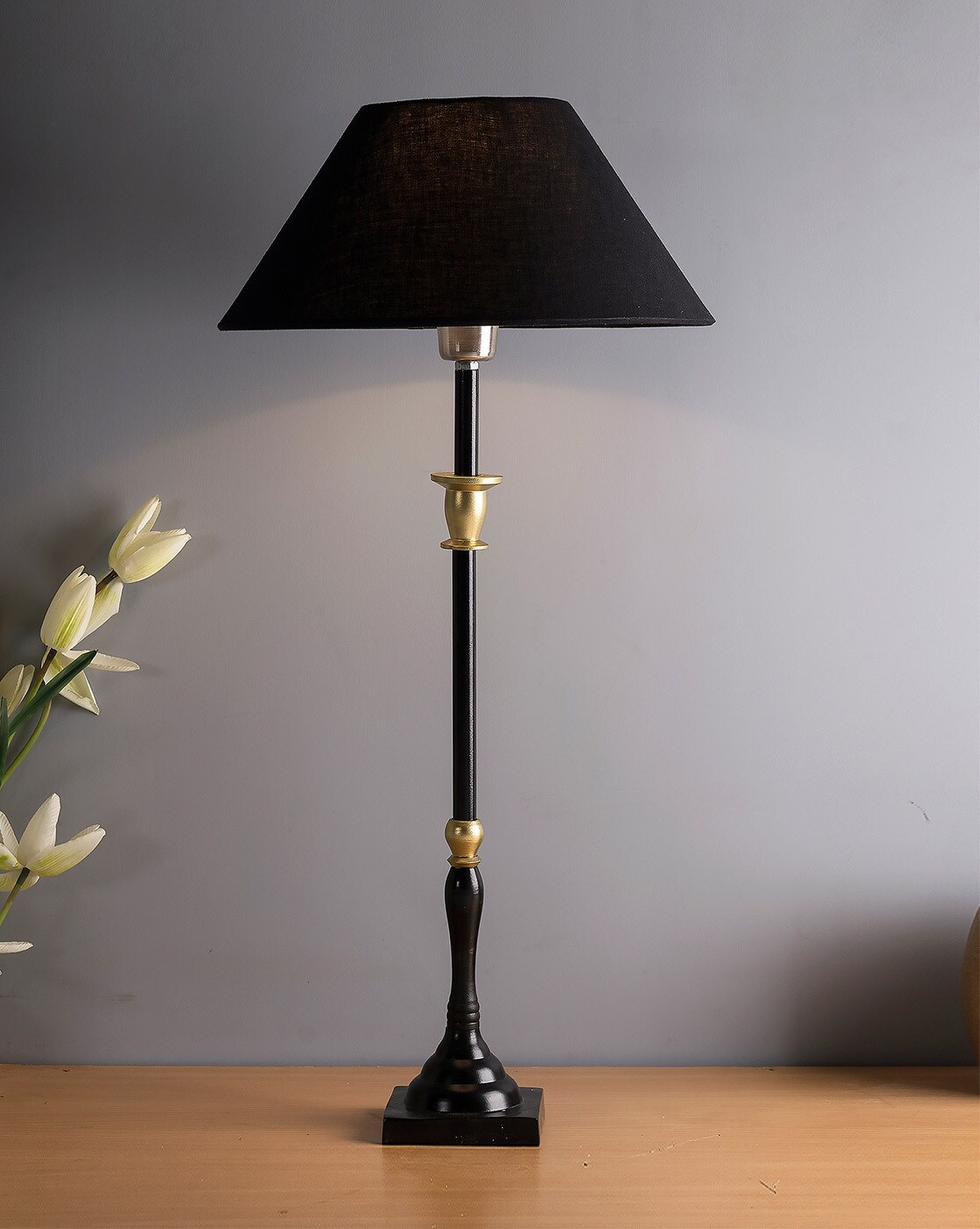 Black candlestick hot sale table lamps