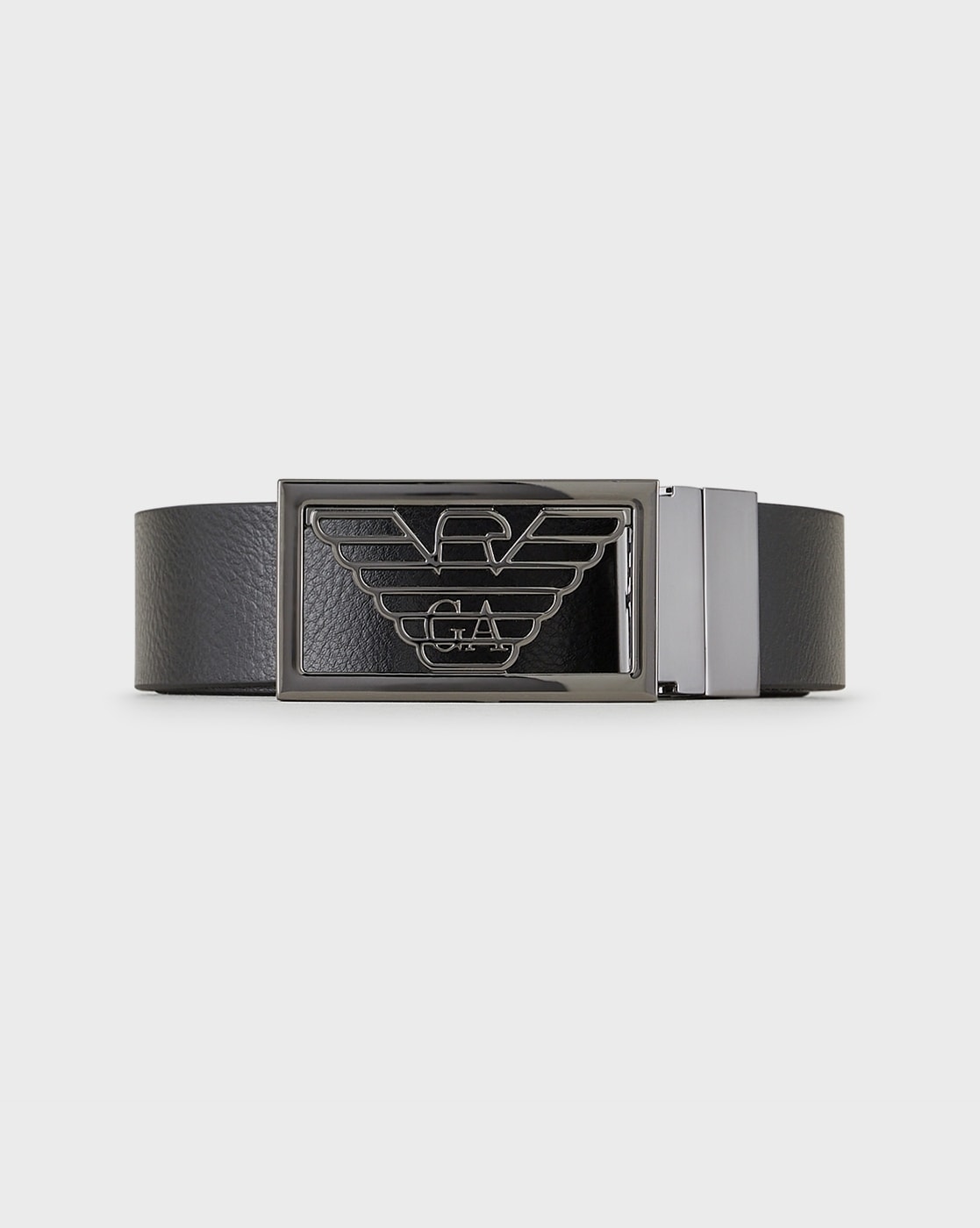 Buy EMPORIO ARMANI Eagle Logo Buckle Solid Belt | Black Color Men | AJIO  LUXE