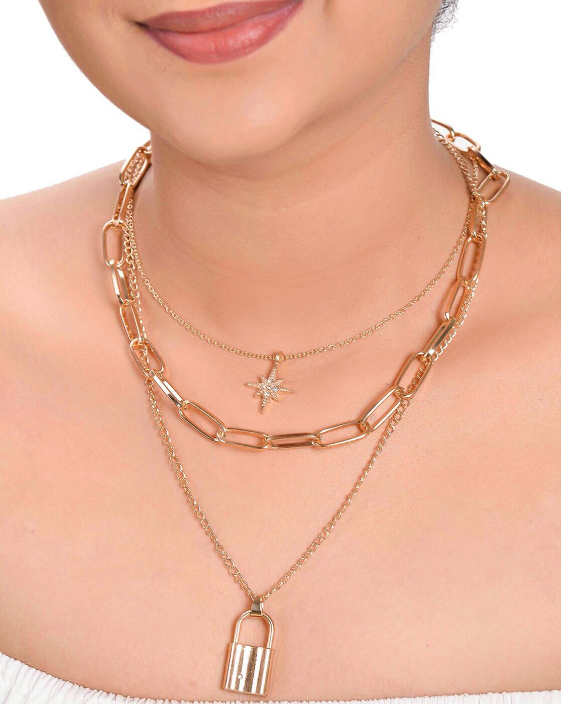 Buy Gold-Toned Necklaces & Pendants for Women by POPLINS Online