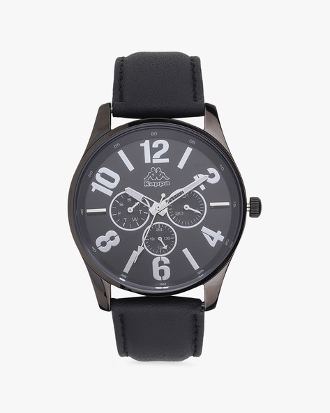 Emporio Armani Kappa Black Dial Black Leather Men's Watch AR11013 | Mens  watches leather, Mens dress watches, Leather watch