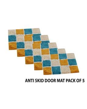 aazeem Set of 5 Anti Skid Cotton Door Mat 16" x 24"-picture-30