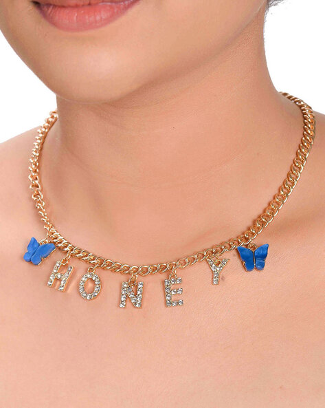 Gold plated charms necklace -