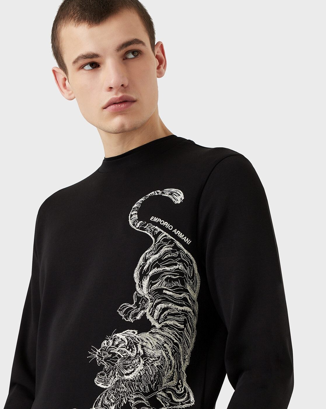 Buy EMPORIO ARMANI Graphic Print Regular Fit Sweatshirt Black