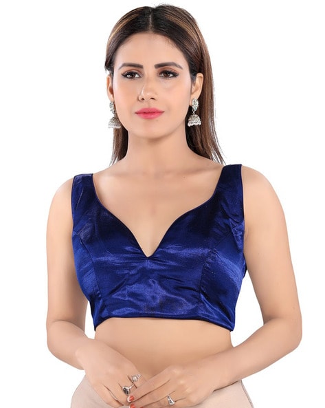 Buy Navy-Blue Blouses for Women by Vamas Online