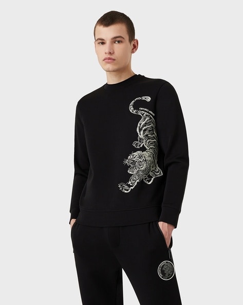 Buy Black Sweatshirt Hoodies for Men by EMPORIO ARMANI Online