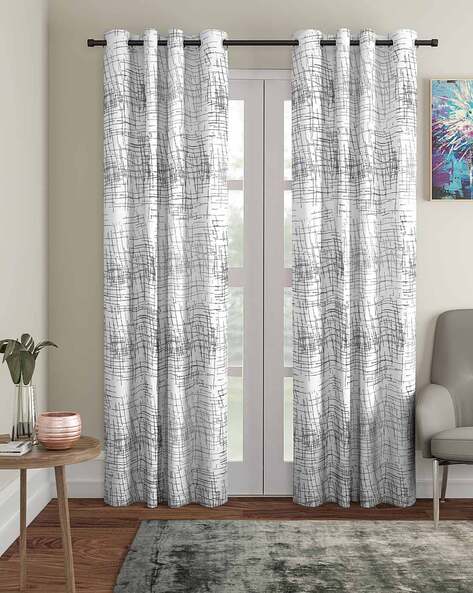 Cortina Eyelet Curtain Pack of 2 Striped Door Curtains