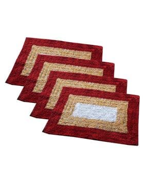 aazeem Set of 4 Anti Skid Cotton Door Mat 16"x24"-picture-37