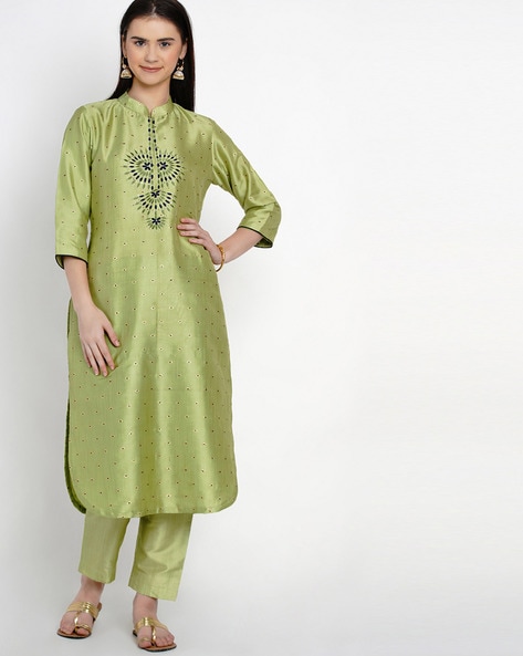 Buy Printed Straight Kurta with Ankle-Length Pants Online at Best Prices in  India - JioMart.
