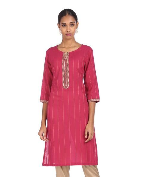 Buy Pink Kurtas for Women by KARIGARI 