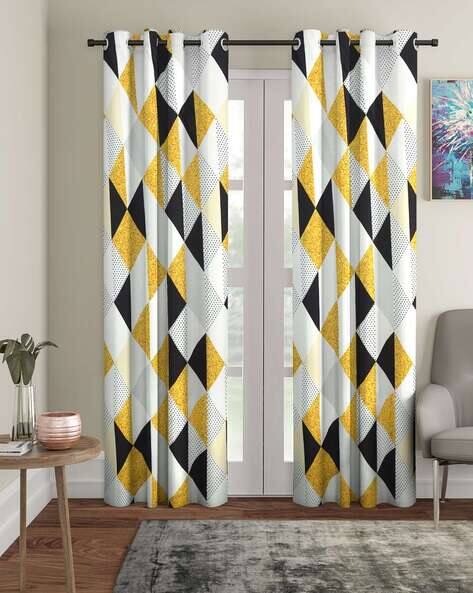Cortina Eyelet Curtain Pack of 2 Polyester Long Door Curtains