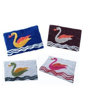 aazeem Animal Pattern Set of 4 Anti Skid Cotton Door Mat 16"x24"-picture-38