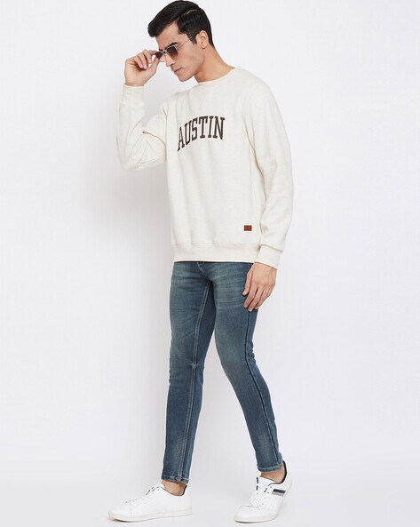 Crew-Neck Sweatshirt with Branding