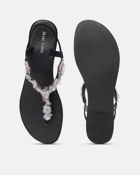 Dressy flat sandals for best sale wedding black