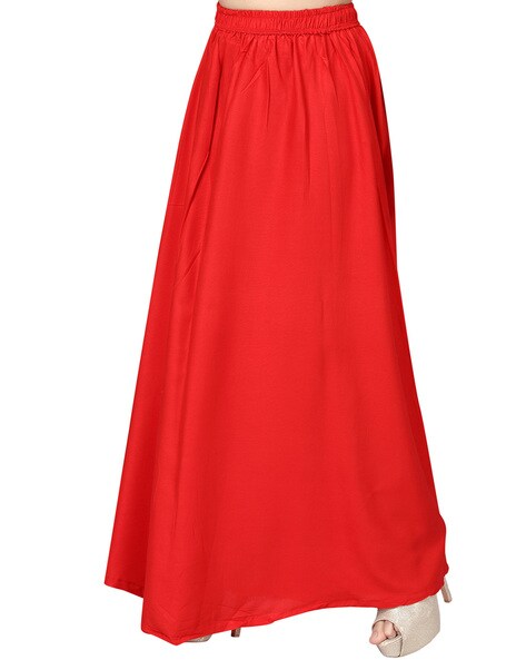 Buy VTSGN Womens Maxi Skirt Summer ALine High Waist Tiered Flowy Long  Skirt with Pockets Red XLarge at Amazonin