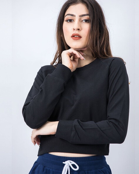 crew neck cropped sweatshirt