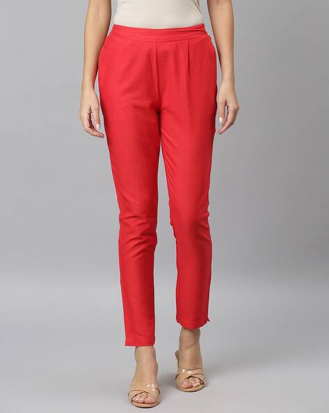 Buy Red Trousers \u0026 Pants for Women by 