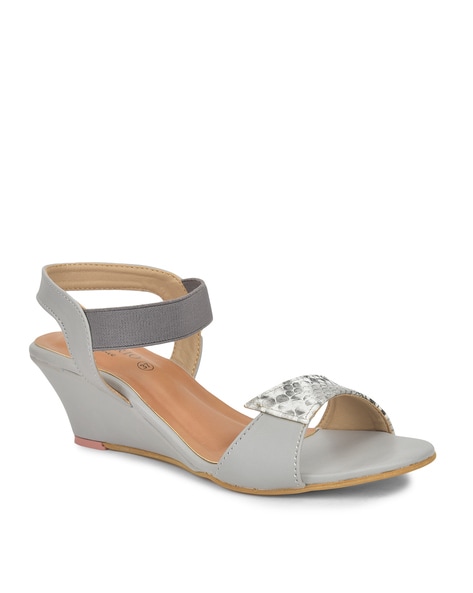 Grey low sale wedge shoes