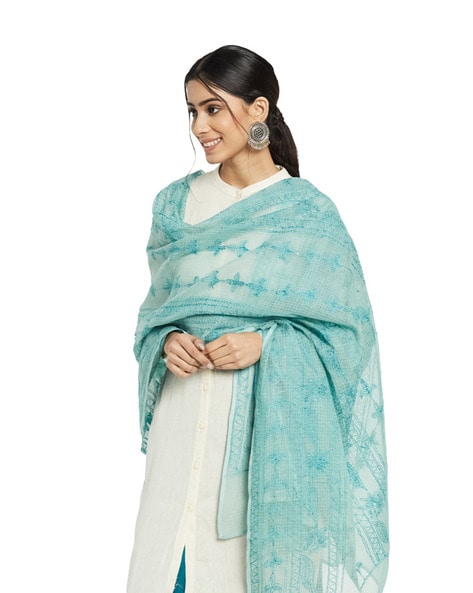 Chikankari Embroidered Dupatta Price in India