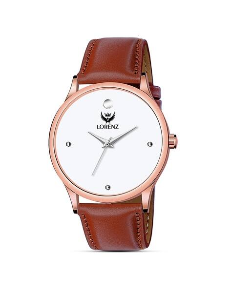 LORENZ MK-3026K Analogue Watch with Leather Strap