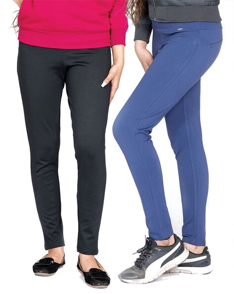 Buy Women Slim Fit Jeggings Pack Of 2 Online In India At