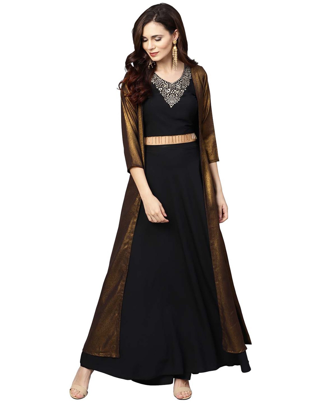 Buy Black Fusion Wear Sets for Women by AHALYAA Online