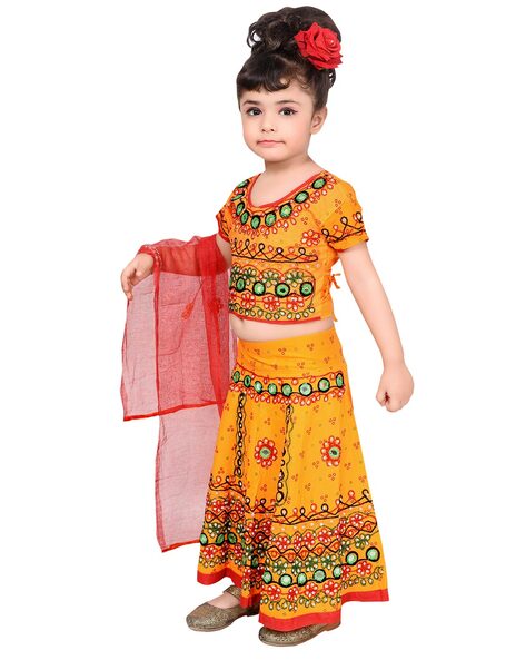 Shreenath Ji Half Sleeves Kids Lehenga Choli, Occasion : Party Wear, Color  : Pink Skyblue at Rs 280 / Unit in Jaipur