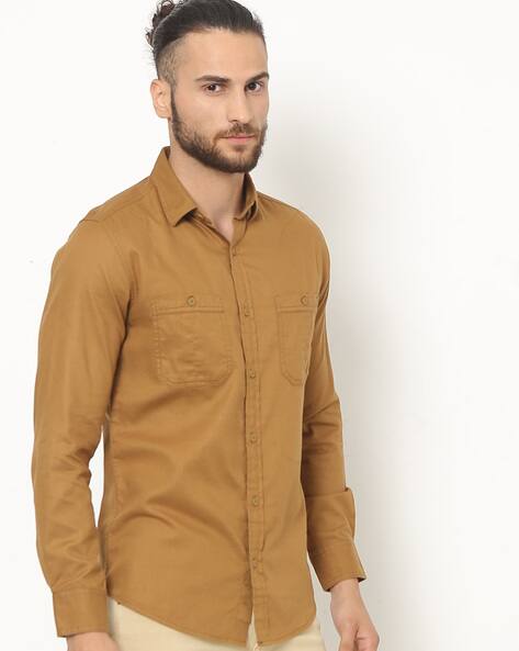 Buy Khaki Shirts for Men by MUFTI 