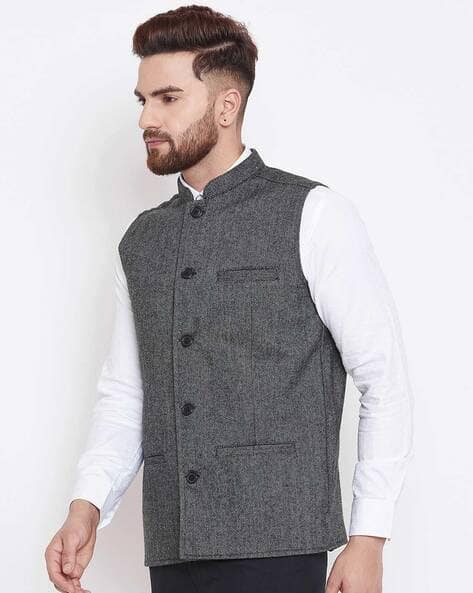 Nehru Jacket with Insert Pockets