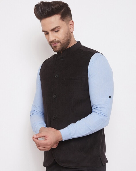 Buy Black Solid Men Nehru Party Wear Jacket Cotton Wool for Best Price,  Reviews, Free Shipping