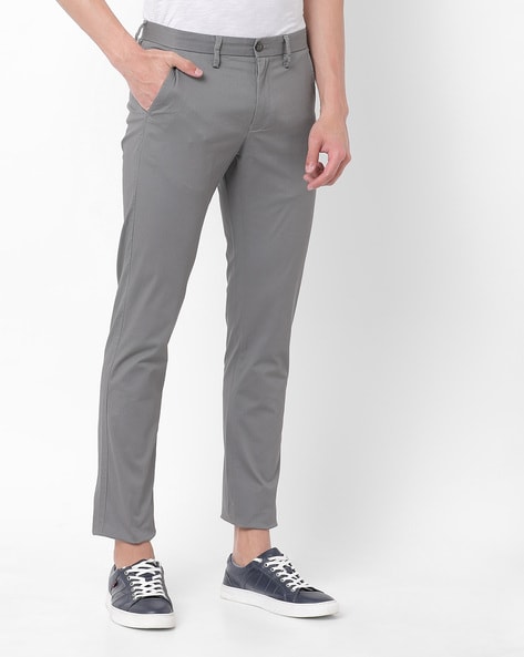 Buy INDIAN TERRAIN Natural Solid Slim Fit Mens Trousers  Shoppers Stop