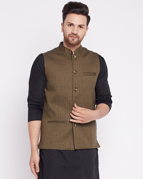 Heathered Light Brown Nehru Jacket | Nehru jackets, Heathered, Timeless  fashion