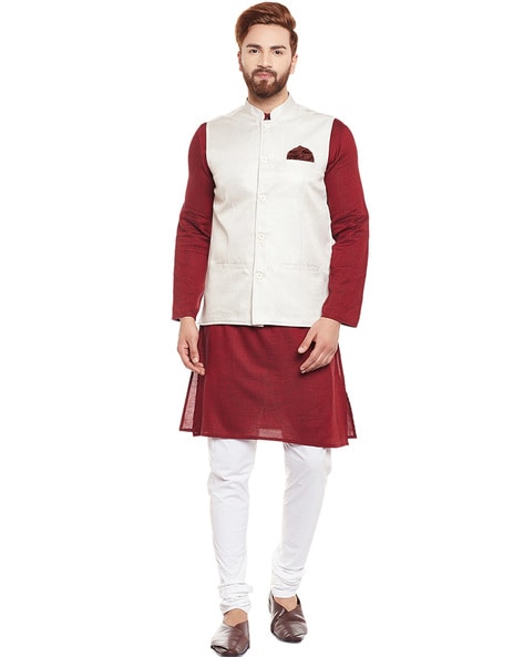 Even Solid Sleeveless Nehru jacket