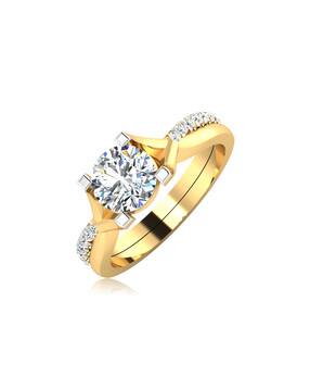 iski uski Yellow Gold Glismp Solitaire Ring-picture-30