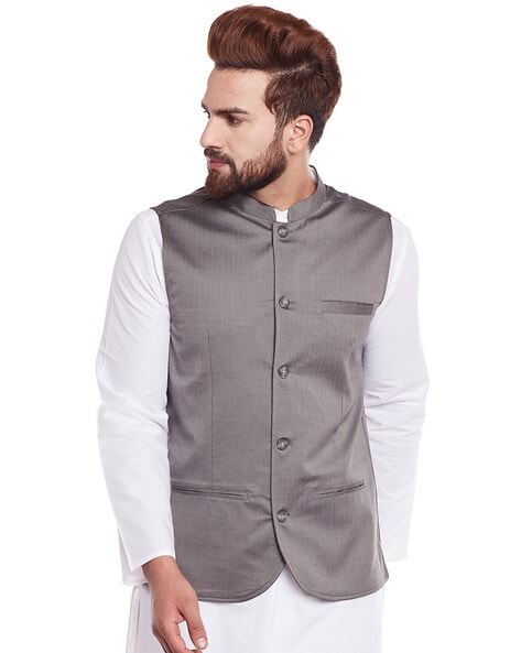 Even Nehru Jacket with Insert Pockets