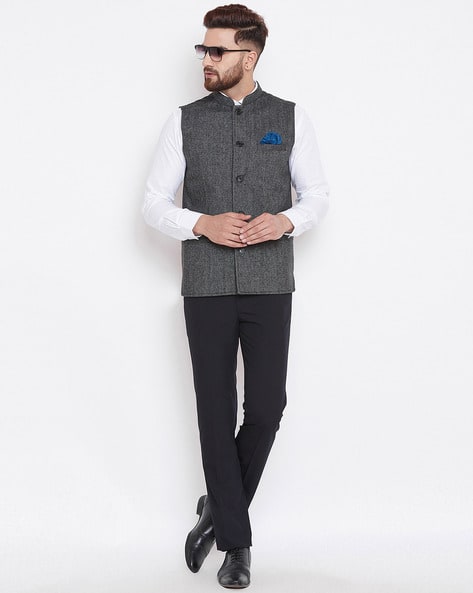 Nehru Jacket with Insert Pockets