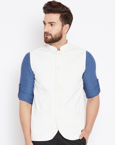 Even Nehru jacket with Mandarin Collar