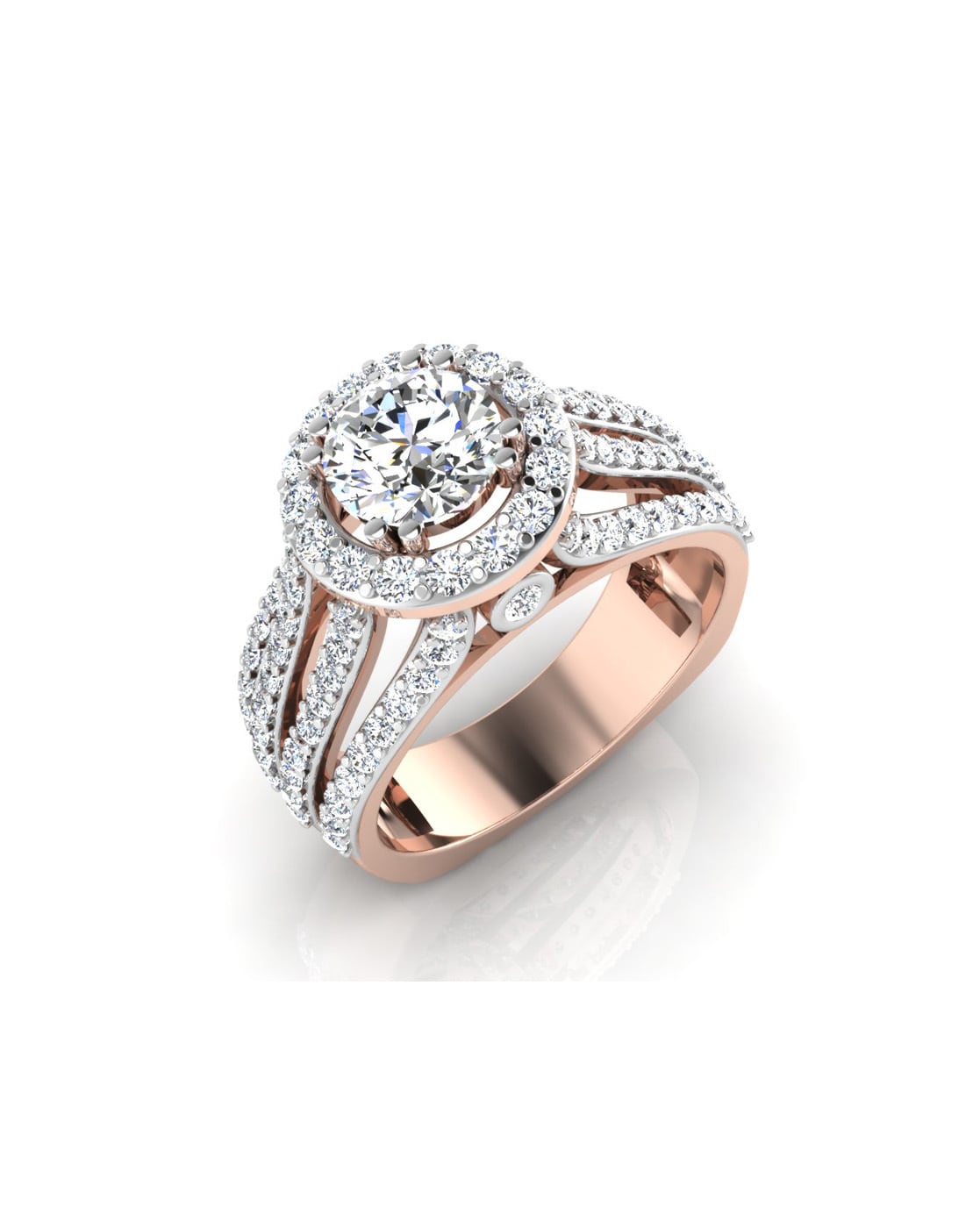 Lovely Rose Gold Diamond Ladies Ring