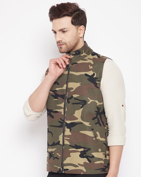 Camo Hooded Couple Vest Autumn Winter Thick Warm Windbreaker Sleeveless  Jacket Men Padded Waistcoat as picture1 S at Amazon Men's Clothing store