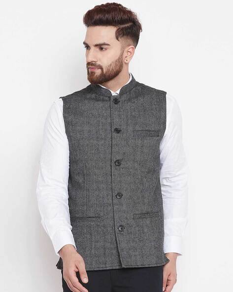 Nehru Jacket with Insert Pockets