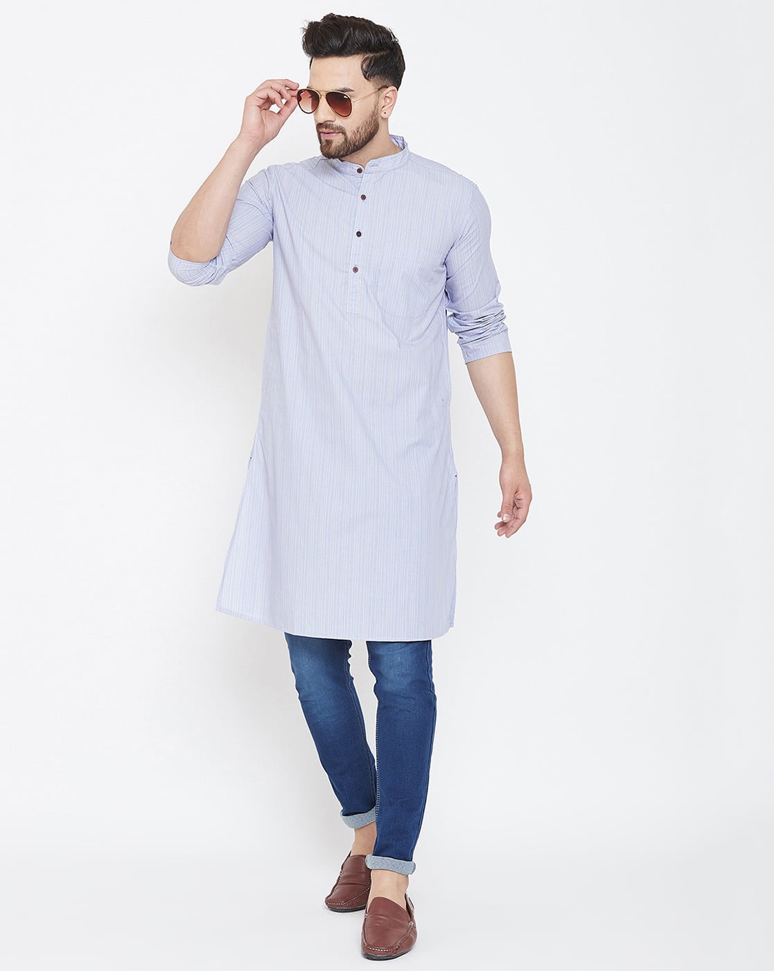 Buy Blue Kurtas for Men by Even Online 