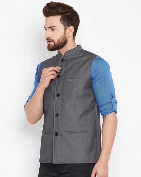 Grey Linen Nehru Jacket Online Shopping: MKD34 | Mens indian wear, Wedding  kurta for men, Men dress