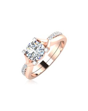 iski uski Rose Gold Trio Solitaire Ring-picture-48