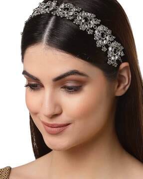 Buy Black & Silver-Toned Hair Accessories for Women by Karatcart Online |  