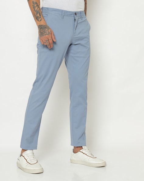 Shop WES Formals Blue SlimFit Trousers Online  Westside