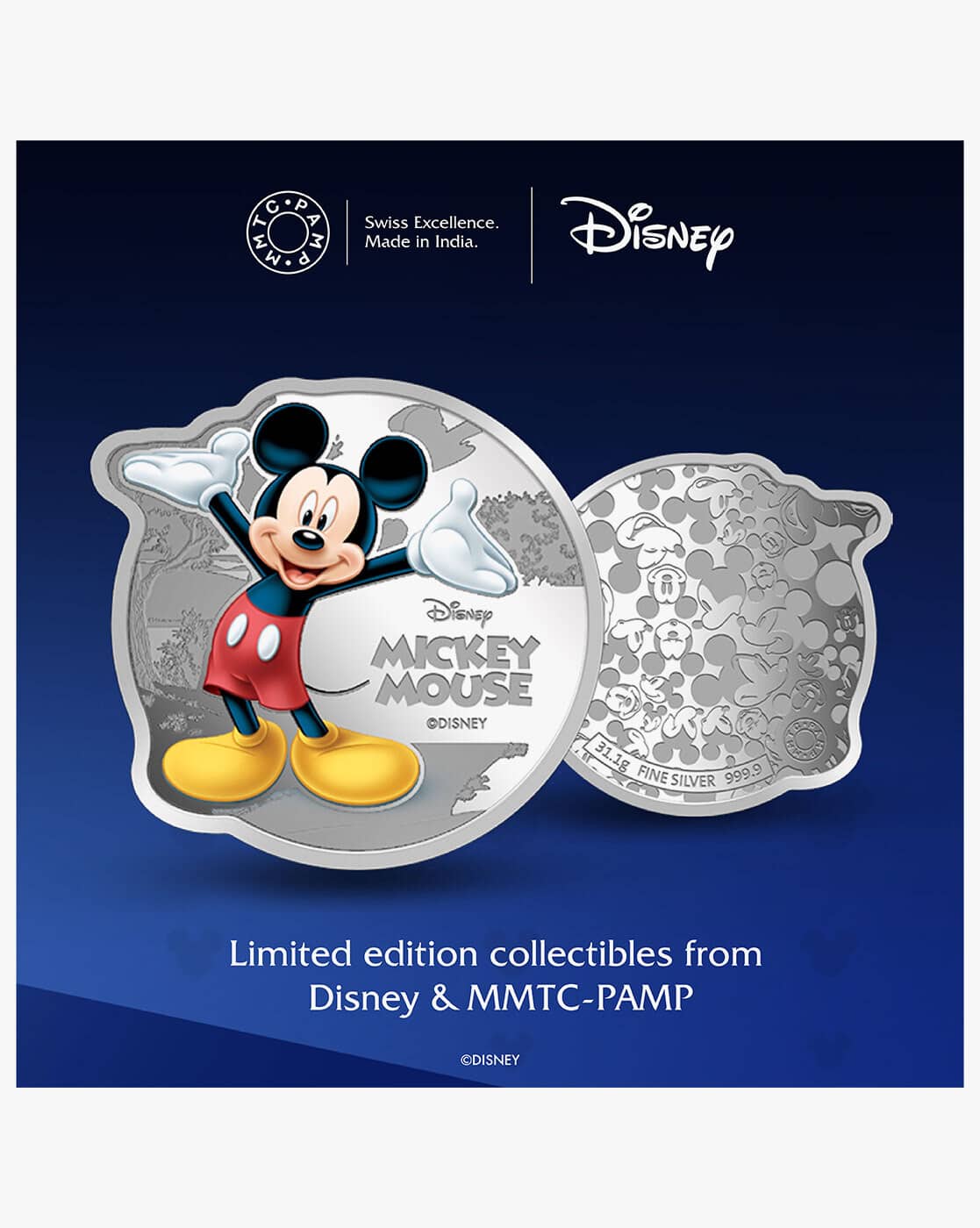 Buy Mmtc Pamp 31.1G 999.9 Silver Mickey Mouse Coin | 999.9 Online
