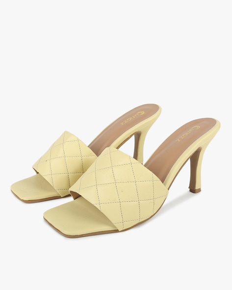 Buy LEMON & PEPPER Rose Gold PU Slip On Womens Party Wear Sandals |  Shoppers Stop