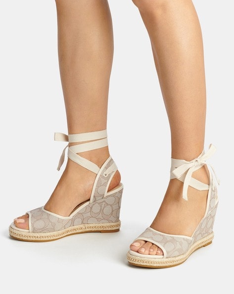 Grey outlet espadrille wedges