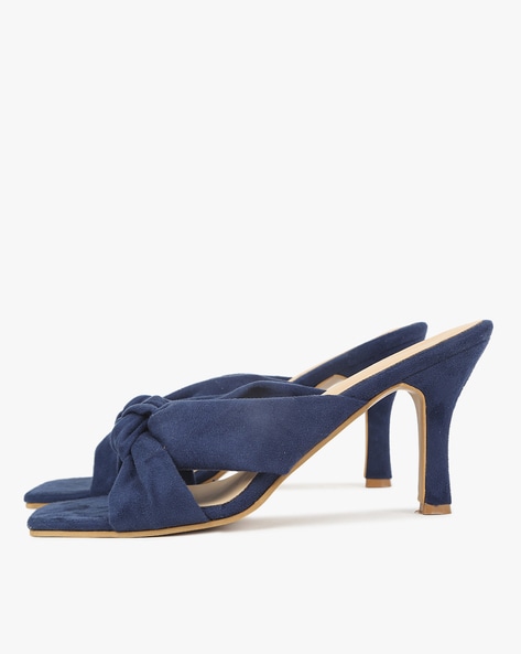 Blue suede sandals outlet heels